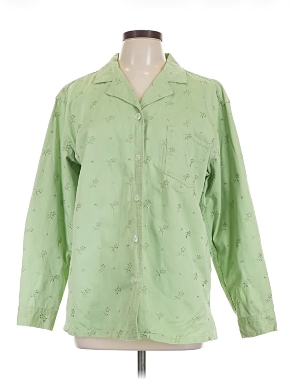 Women’s Denim & Co. Button-Down Embroidery Shirt Jacket